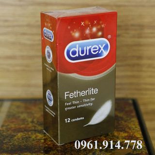 Bao cao su Durex Fetherlite hộp 12 chiếc lông gà trứ danh
