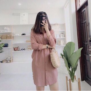 Đầm sơmi hồng