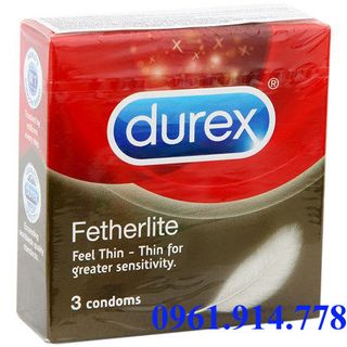 Bao cao su Durex Fetherlite loại hộp 3 chiếc Lông gà trứ danh