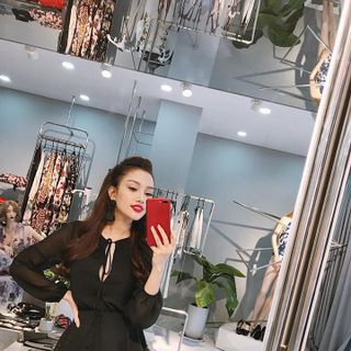Đầm voan tay dài dễ thương 2227