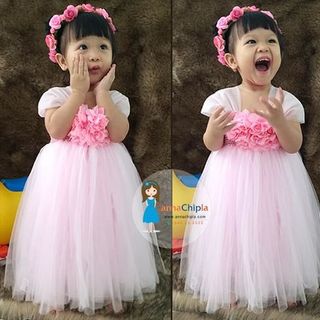 Váy đầm công chúa phụ dâu nhí CC214