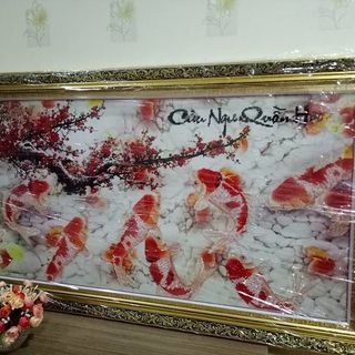 Tranh Đính Hạt Cửu Ngư Quần Hội