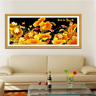 Tranh Đính Hạt Cửu Ngư Quần Hội