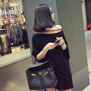 set đầm lệch vai kèm quần