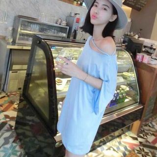 set đầm lệch vai kèm quần