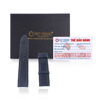 Dây đồng hồ Huy Hoàng da đà điểu màu xanh đậm HR8406 giá sỉ