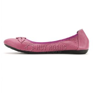 Giày nữ búp bê Huy Hoàng da bò màu tím HR7911