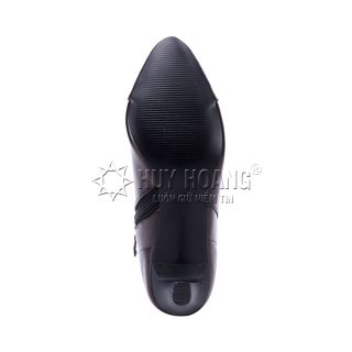 Giày boot nữ Huy hoàng da bò màu nâu chỉ hình tam giác HR7039