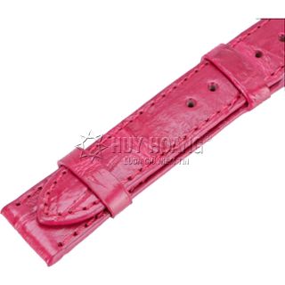 Dây đồng hồ Huy Hoàng da cá sấu màu hồng sen HR8249