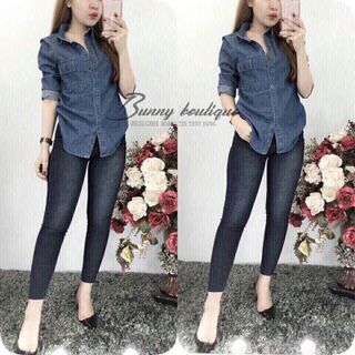 Áo sơ mi giả jeans