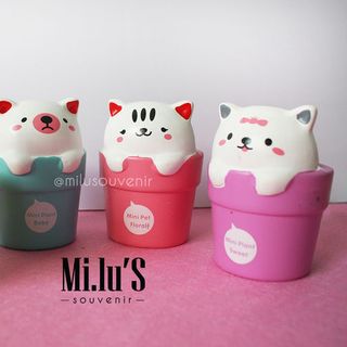 CHẬU CÂY TRANG TRÍ BÀN HÌNH MÈO SẮC MÀU