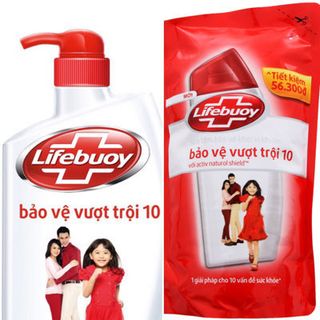 Combo 2 Sữa tắm Lifebuoy chai 850g và túi 850g