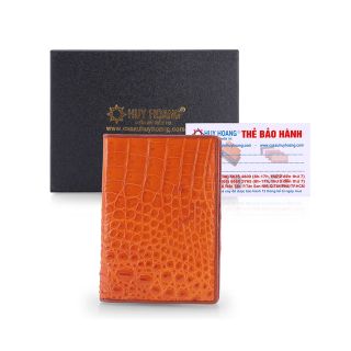 Ví đựng Passport da cá sấu Huy Hoàng màu vàng HR9203 giá sỉ