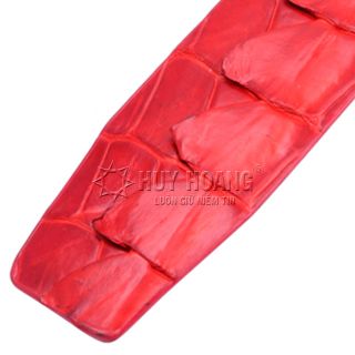 Dây nịt nam da cá sấu Huy Hoàng nguyên con bản lớn màu hồng HR4239