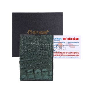 Ví đựng Passport da cá sấu Huy Hoàng màu xanh rêu HR9208 giá sỉ