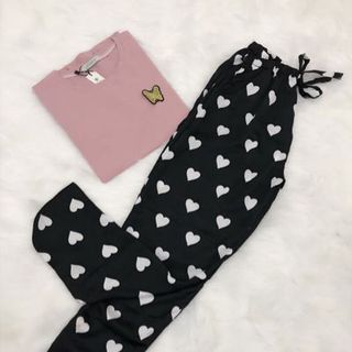 Set đồ bộ áo thun quần lụa dễ thương