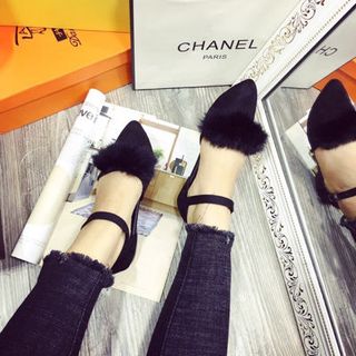 giay sandal nơ lông cao câp