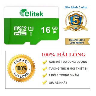 Thẻ nhớ ELITEK 16GB Class 10 1 đổi 1 5 năm giá sỉ