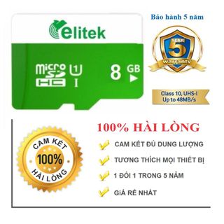 Thẻ nhớ ELITEK 8G Bảo hành 5 năm giá sỉ