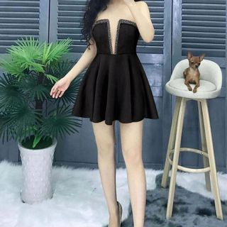 Đầm Xòe Cup Ngực Đính Ngọc Trai