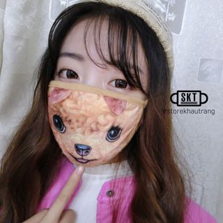 Khẩu Trang 3D Chó Mèo Cọp Beo