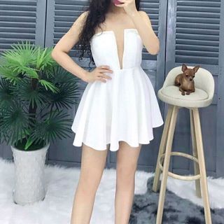 Đầm Xòe Cup Ngực Đính Ngọc Trai