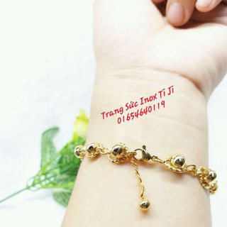 Lắc tay nữ bi cách điệu mạ vàng