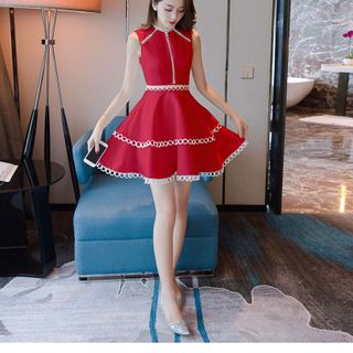 Đầm Xòe Phối Ren
