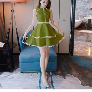 Đầm Xòe Phối Ren