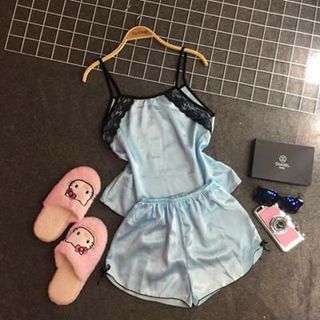 Bộ ngủ dây phi bóng viền ren