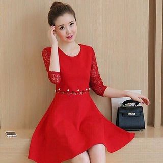 Đầm cát misa phối ren đính ngọc