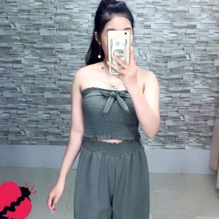 Set voan nhún quần rộng kèm ảnh