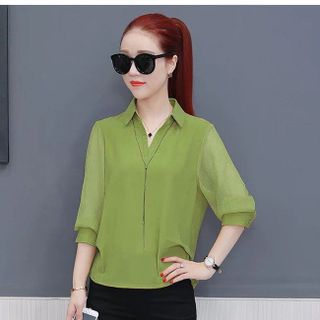 ÁO SƠ MI KIỂU TAY VOAN XIU XINH