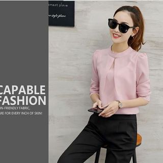 Áo sơ mi cổ giọt nước đính nút