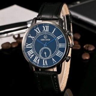Đồng hồ nam thời trang thiết kế quai da phong cách cổ điển