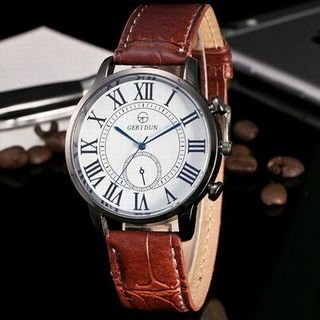 Đồng hồ nam thời trang thiết kế quai da phong cách cổ điển