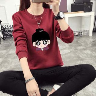Áo thun nữ dài tay hoạt hình Chi Pi đáng yêu - ms 17874
