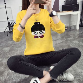 Áo thun nữ dài tay hoạt hình Chi Pi đáng yêu - ms 17874