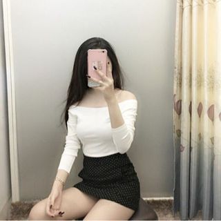 áo thun bẹt vai tay dài