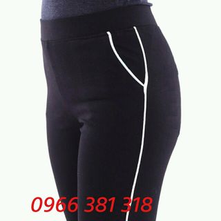 Quần legging né trơn thêu