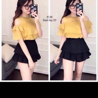 áo bẹt vai phối lưới