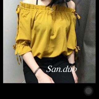 áo bẹt vai tay cột nơ