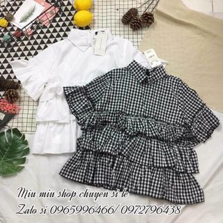 áo kiểu sọc caro 3 tầng