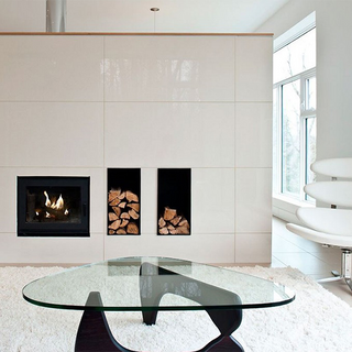 Bàn sofa gỗ kính cường lực phong cách Bắc Âu