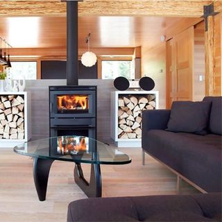 Bàn sofa gỗ kính cường lực phong cách Bắc Âu