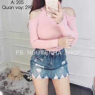 áo len bẹt vai 2 dây