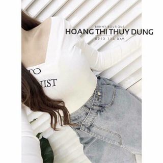 áo len bẹt vai xẻ ngực