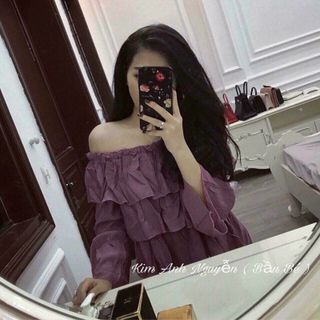 áo bẹt vai tầng siêu xinh