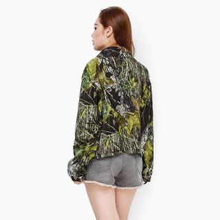 Áo khoác nữ tay dài cổ cao họa tiết độc đáo