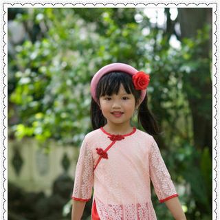 áo dài ren bé gái